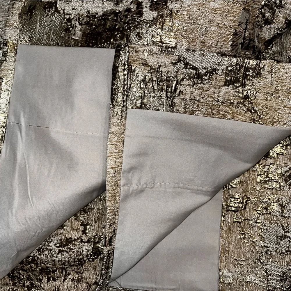 1-NWT CALLISTO HOME GOLD ABSTRACT CHENILLE CURTAINS SET OF 2  36”x 96” PANELS